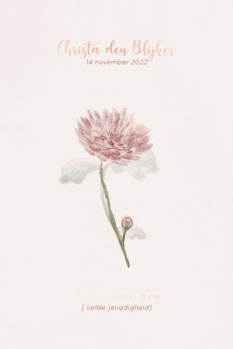 Poster babykamer met geboortebloem van november