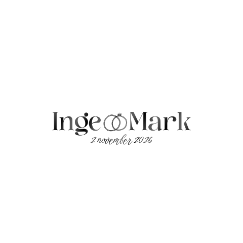 Trouwkaart zwartwit minimalistisch met ringen