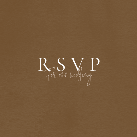 RSVP kaartje bruin met creme