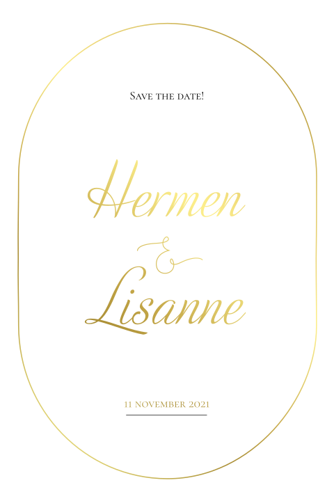 Minimalistische save the date goudfolie sierlijk