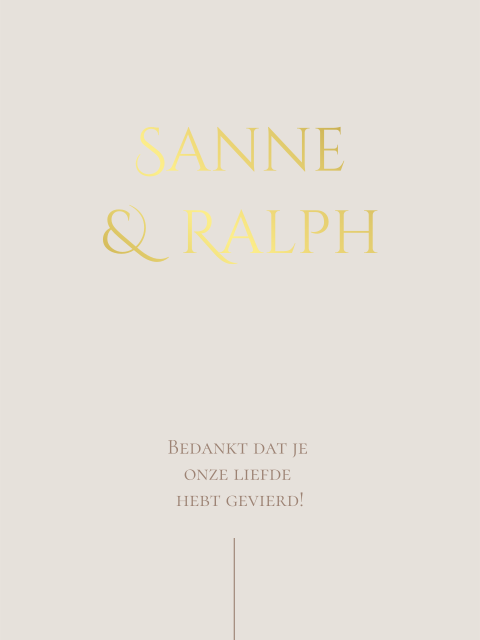 Wijnetiket trouwkaart beige simpel