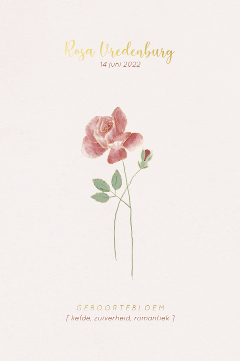 Poster babykamer met geboortebloem van juni