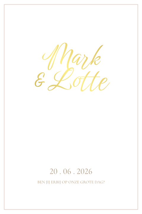 Minimalistische trouwkaart met sierlijke tekst