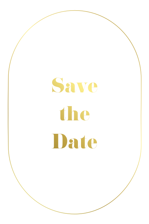 Minimalistische save the date met goudfolie