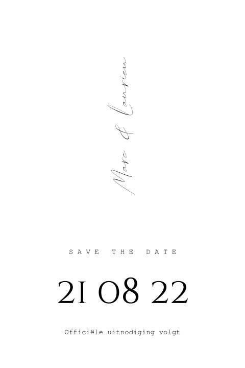 Boogvorm save the date zwartwit