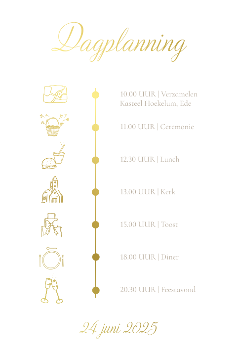 Dagplanning kalkpapier met goudfolie