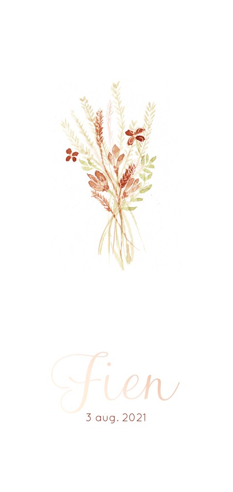 Geboortekaartje meisje zusje met veldbloemen