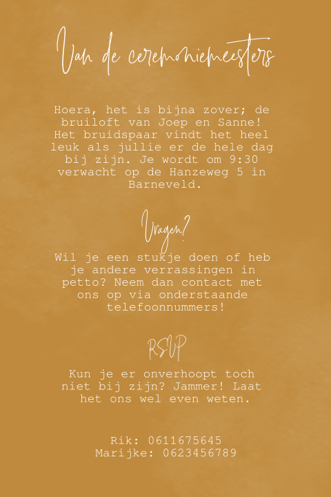 Ceremoniemeesterkaartje camel