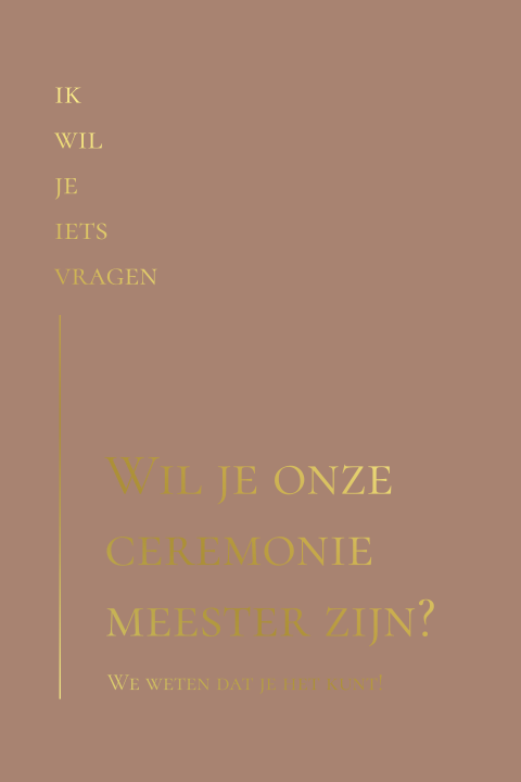Kaartje ceremoniemeester vragen