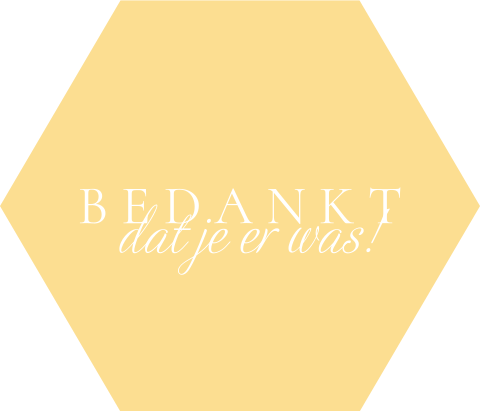 Hexagon sticker bedankt