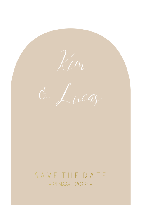 Save the date met goudfolie boogvorm