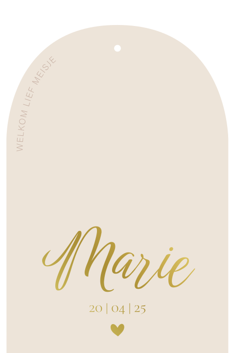 Boogvorm kaartje Marie