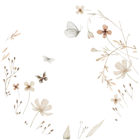 Babykamer behangcirkel met bloemen en vlinders