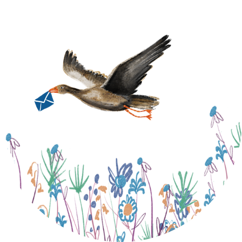 Sluitzegel met vliegende gans en een briefje