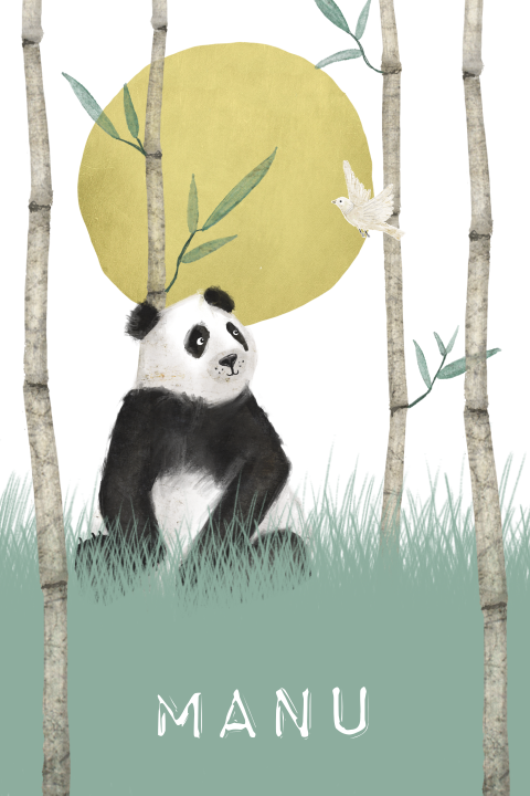 Geboortekaartje met pandabeer