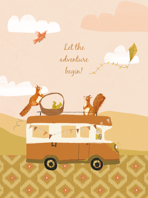Canvasposter met Indian Summer camper