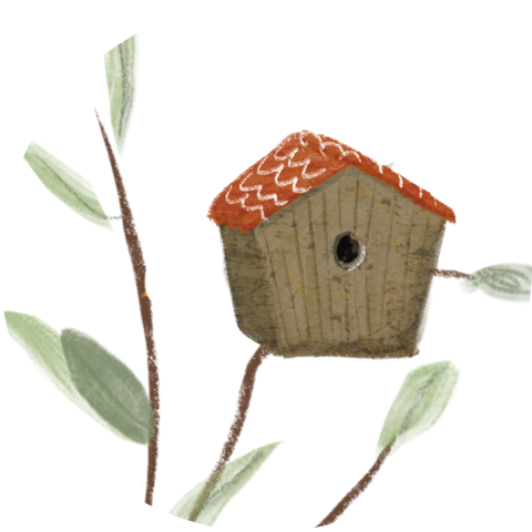 Sluitzegel met vogelhuisje