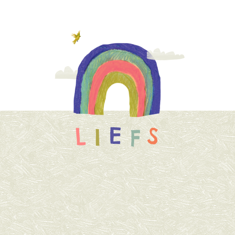 Wenskaartje liefs met regenboog