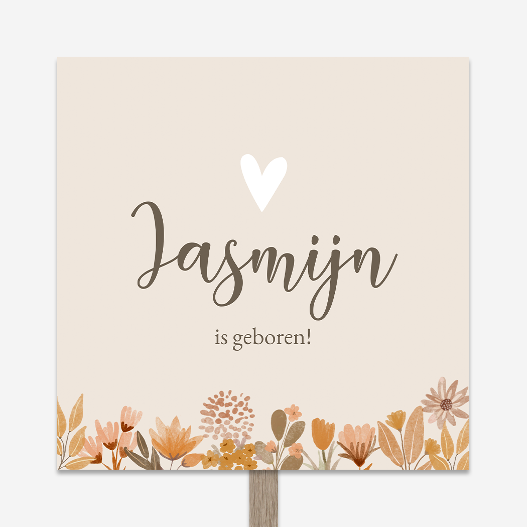 Tuinbord Geboorte Bloemtjes Vrolijk Lente