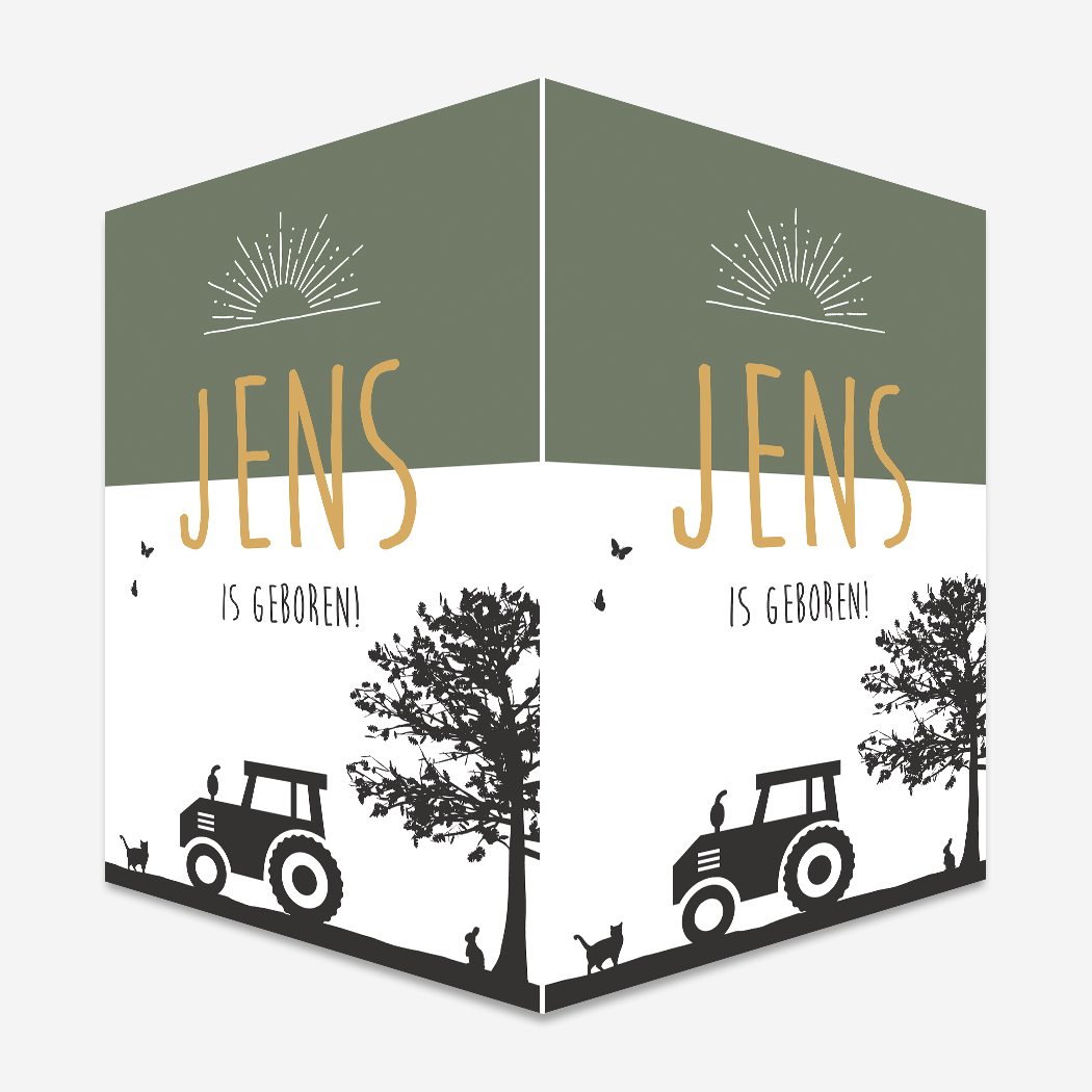 Raambord boerderij trekker illustraties jongen