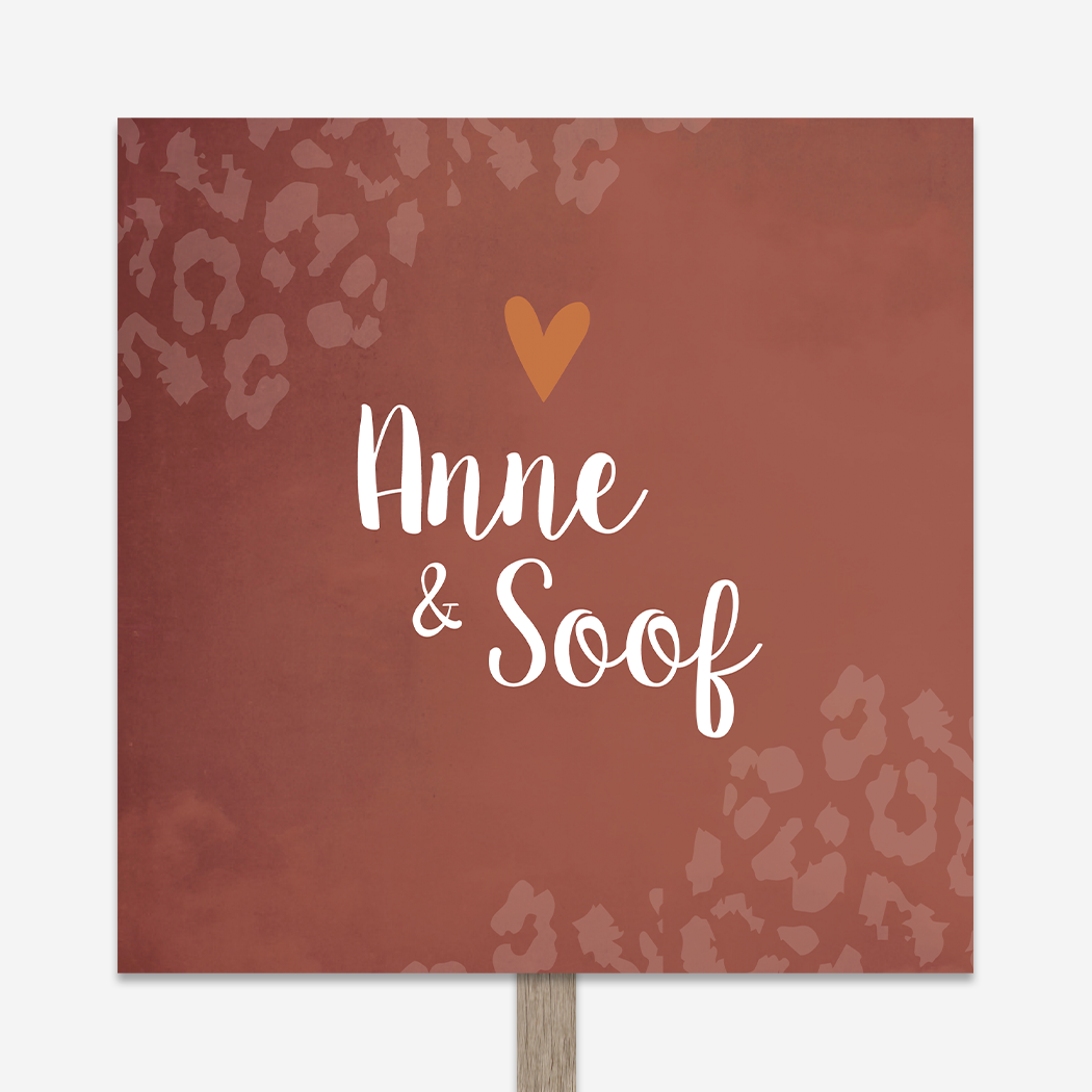 Geboortebord Tuin Tweeling Bordeaux Panterprint