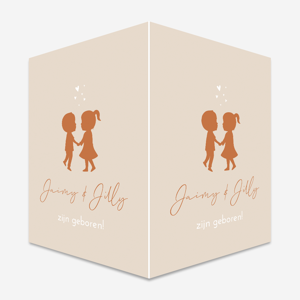 Raambord geboortebord Tweeling Silhouetten