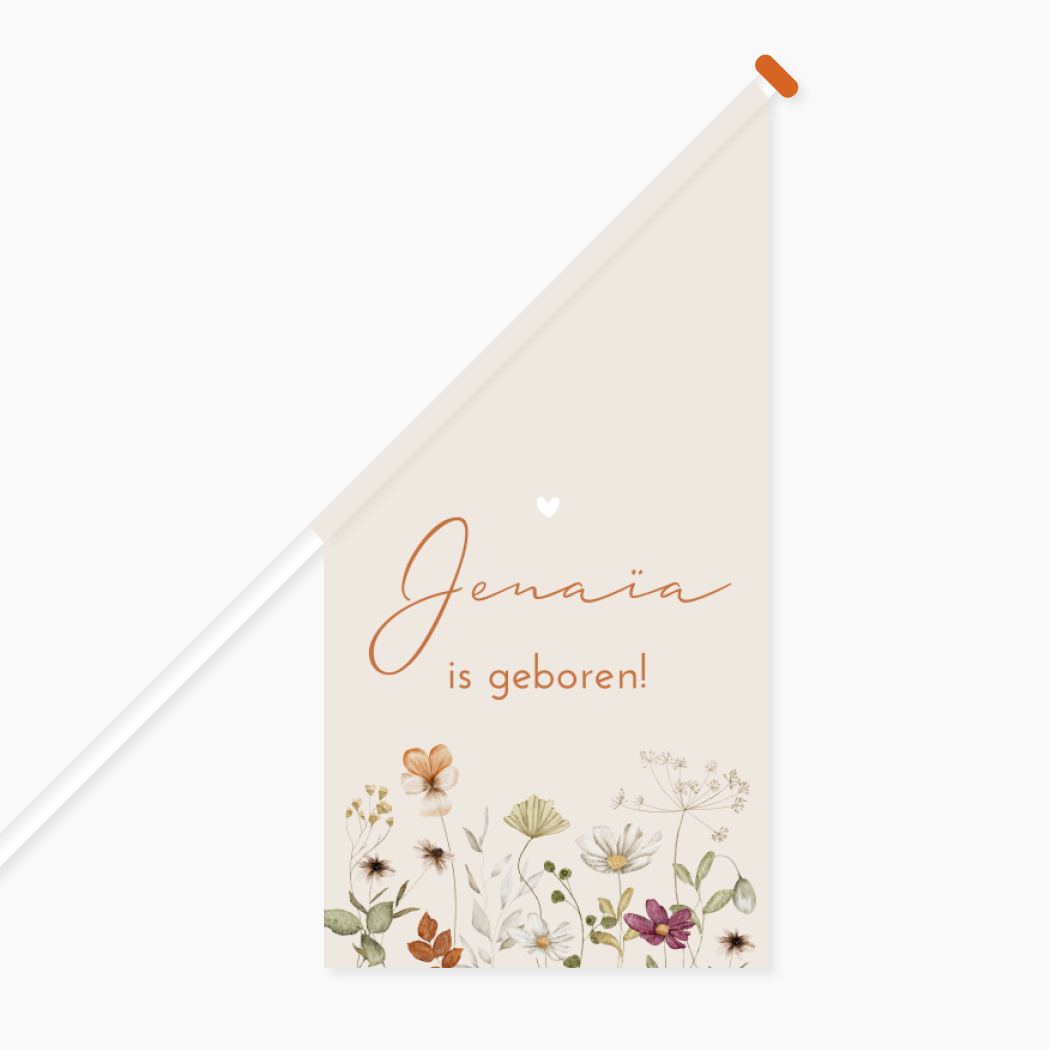 Vlag Geboorte Meisje Bloemetjes
