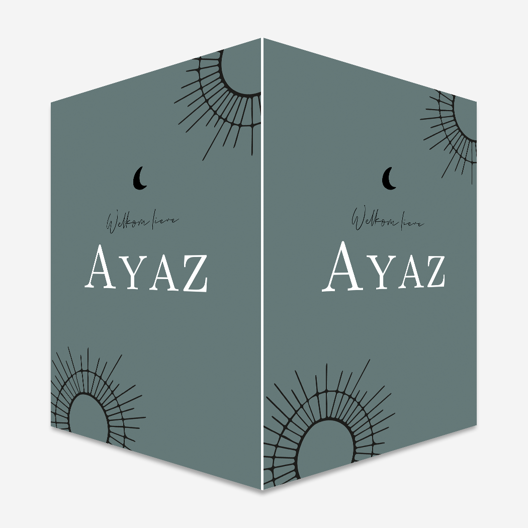 geboortebord Blauw Zonnetjes Maantje