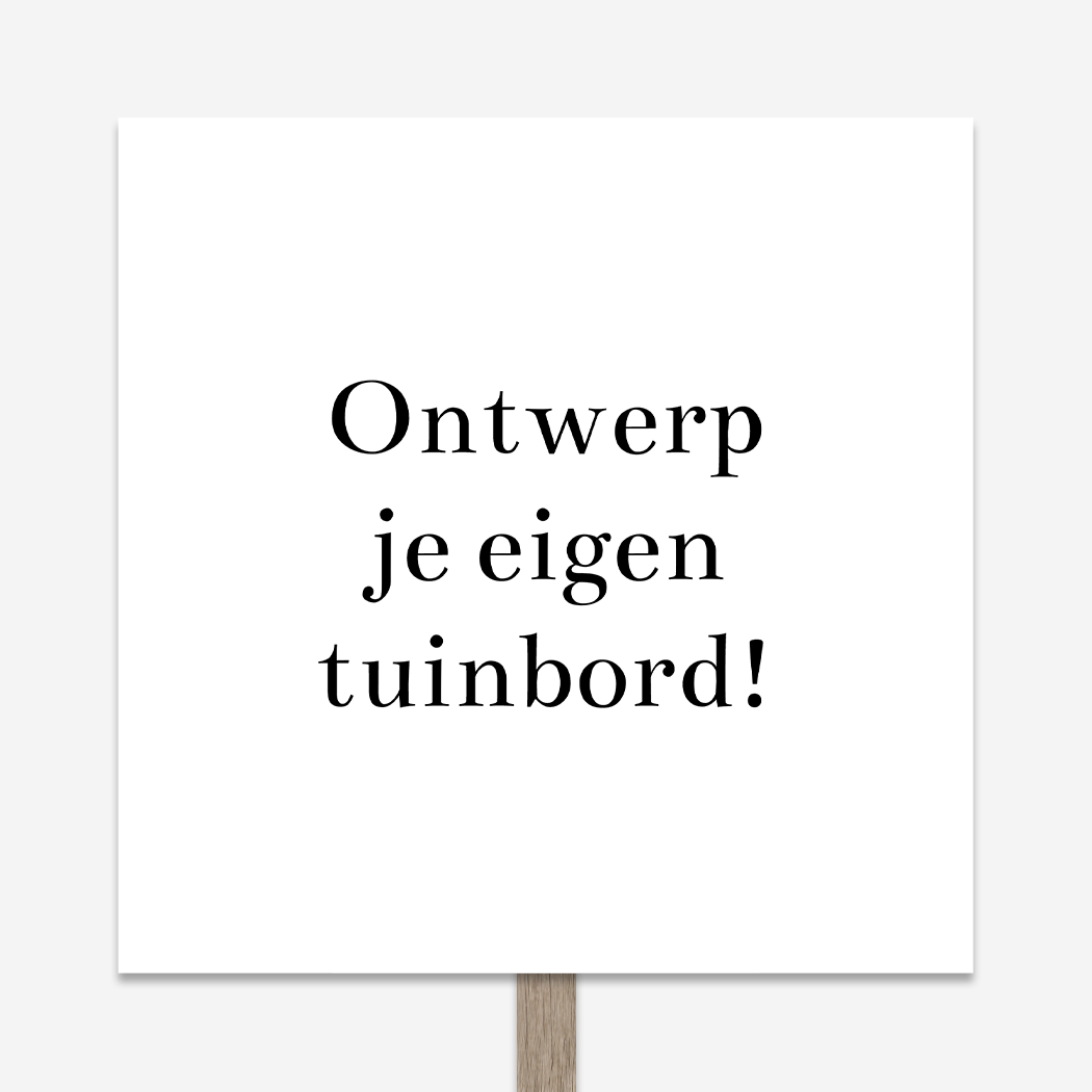 Tuinbord Vierkant Eigen Ontwerp Blanco