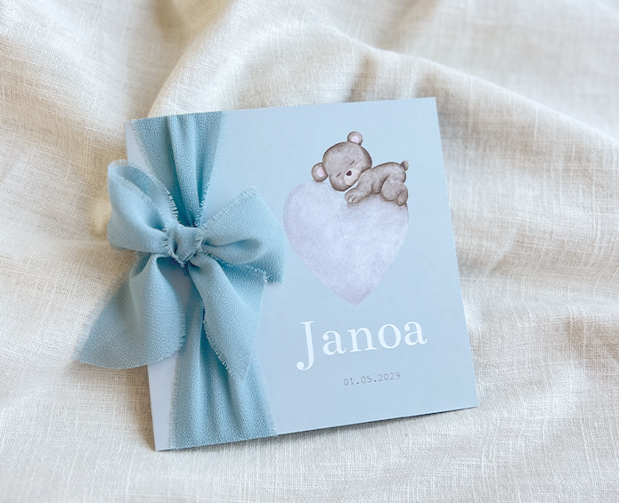 Geboortekaartje Jongen Beertje Hartje