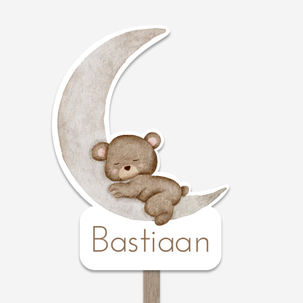 Geboortebord Beer Maan Contour