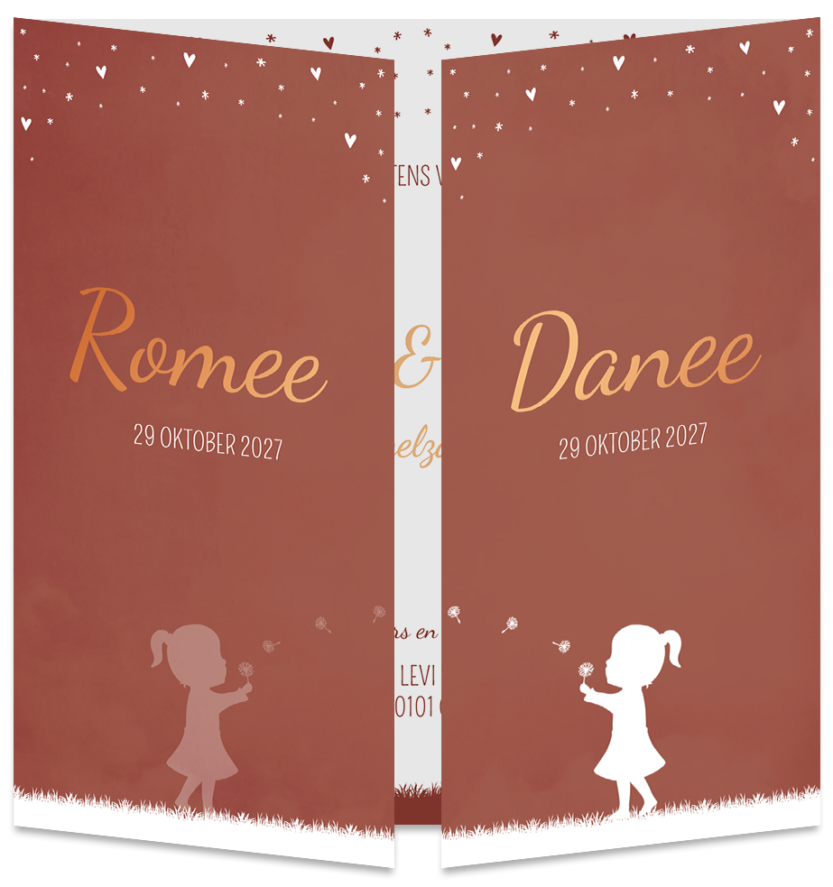 Rouwkaart Geboortekaartje Tweeling Meisjes