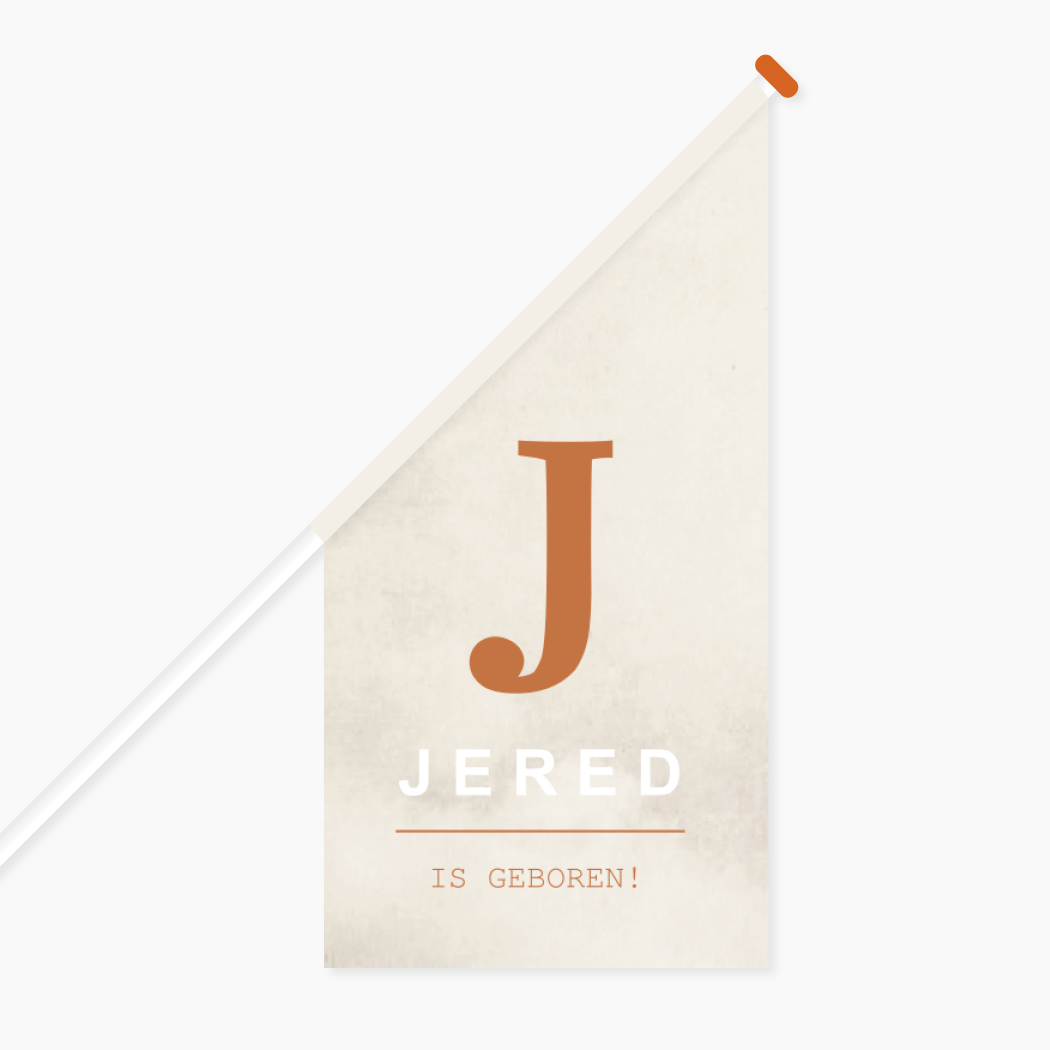 Vlag L Hip Beige Initiaal