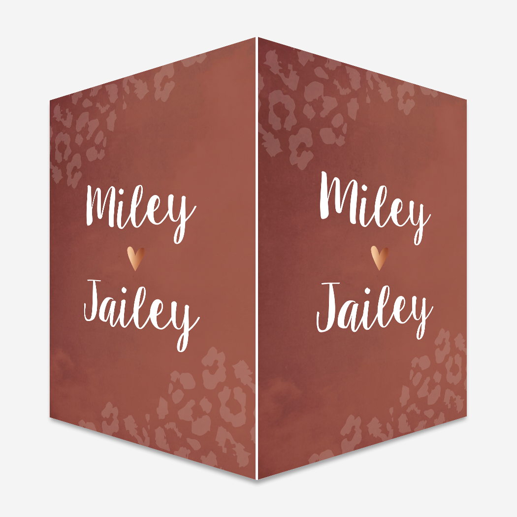 Raambord Tweeling Roestbruin Panterprint