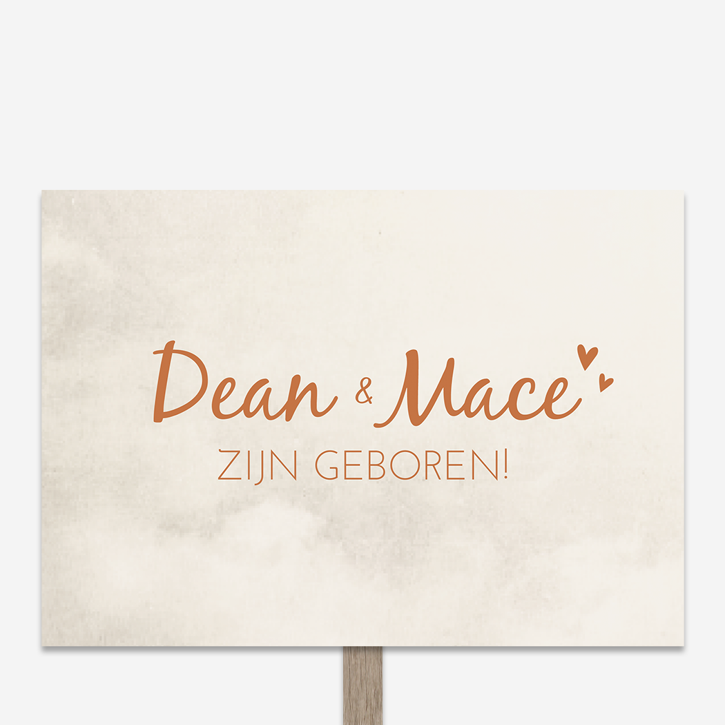 Tuinbord Geboorte Beige Gewolkt Koperkleur