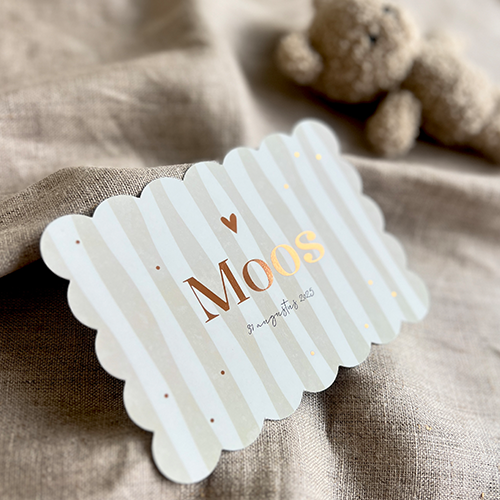 Geboortekaartje Jongen Cookie Streepjes Stippen