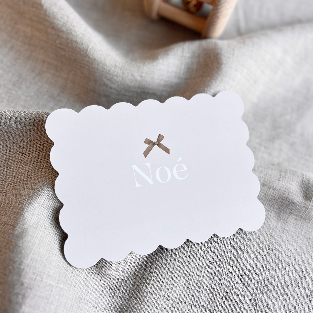 Geboortekaartje Meisje Koekvorm Beige