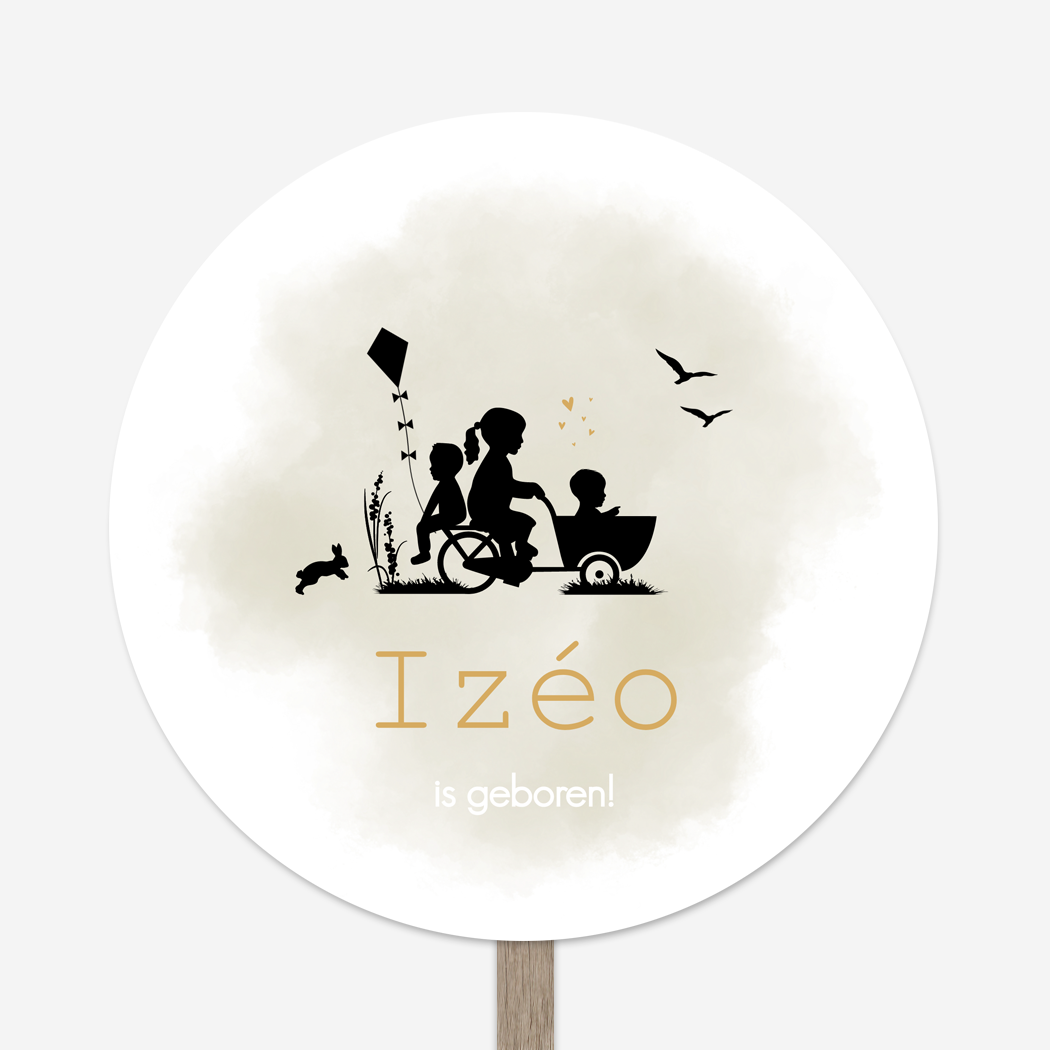 Tuinbord Bakfiets Vlieger Kindjes Rond