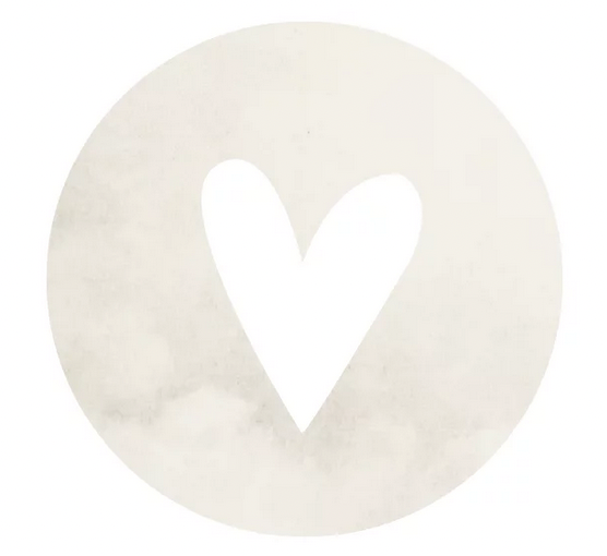 Sticker hartje beige wit