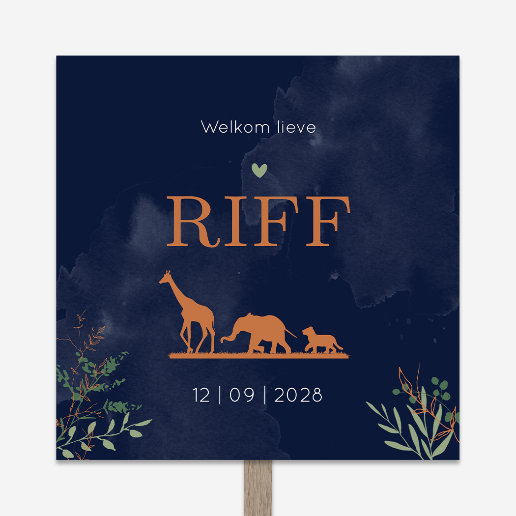 Geboortebord Jungle Dieren Jongen