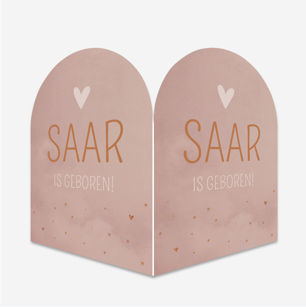 Geboortebord raambord boogvorm meisje