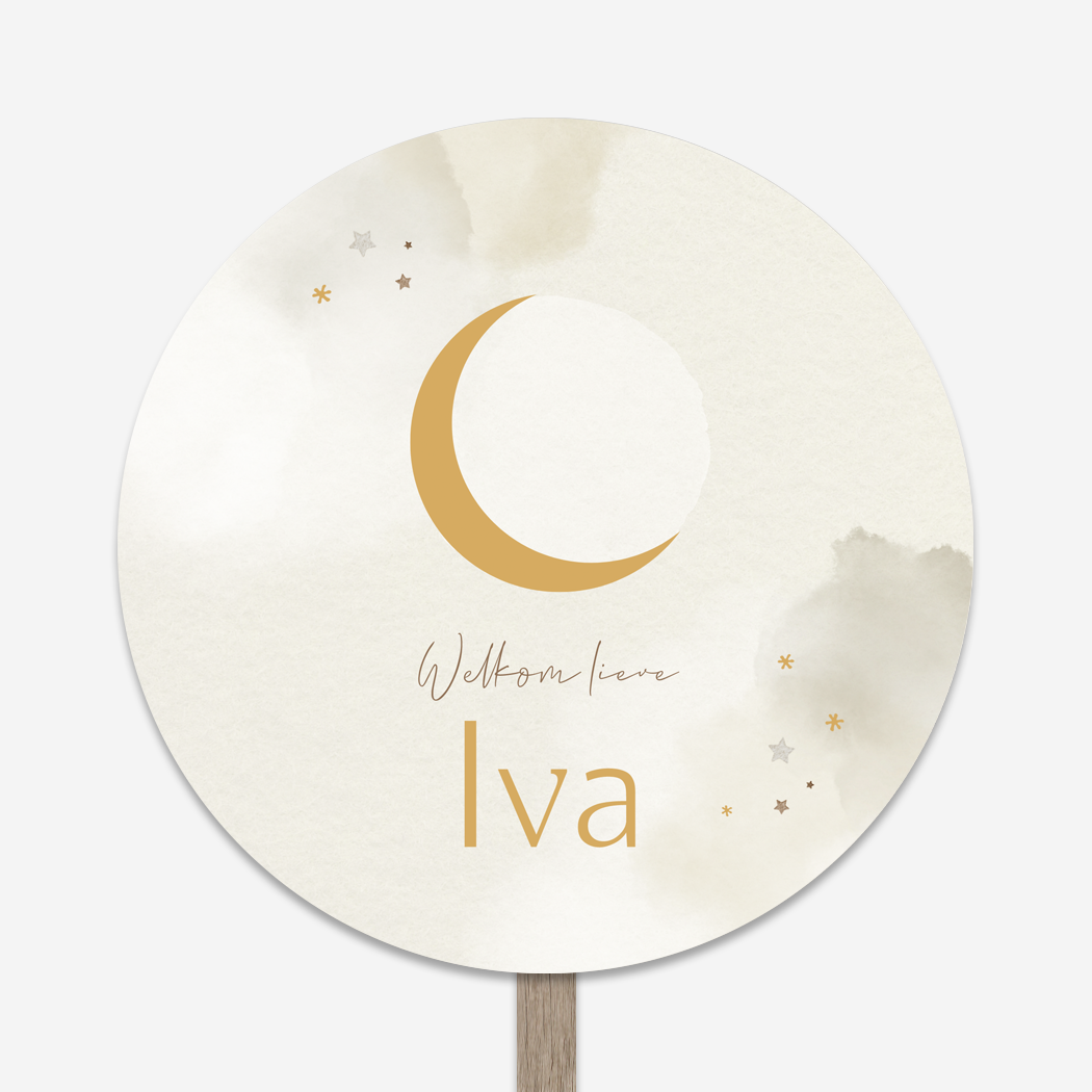 Tuinbord Rond Maan Sterren Beige