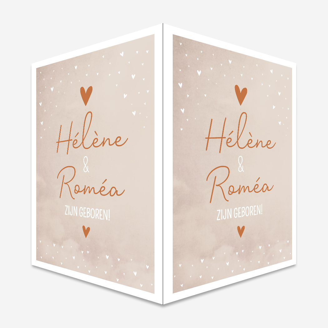 Raambord Gewolkt Roze Hartjes Romantisch