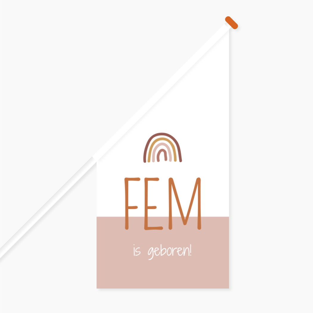 Vlag Meisje Roze Regenboog Welkom