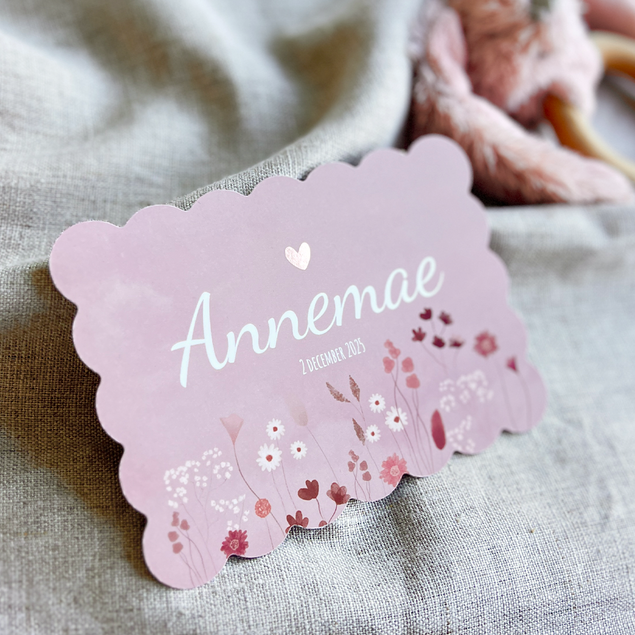 Geboortekaartje Meisje Cookie Bloemetjes