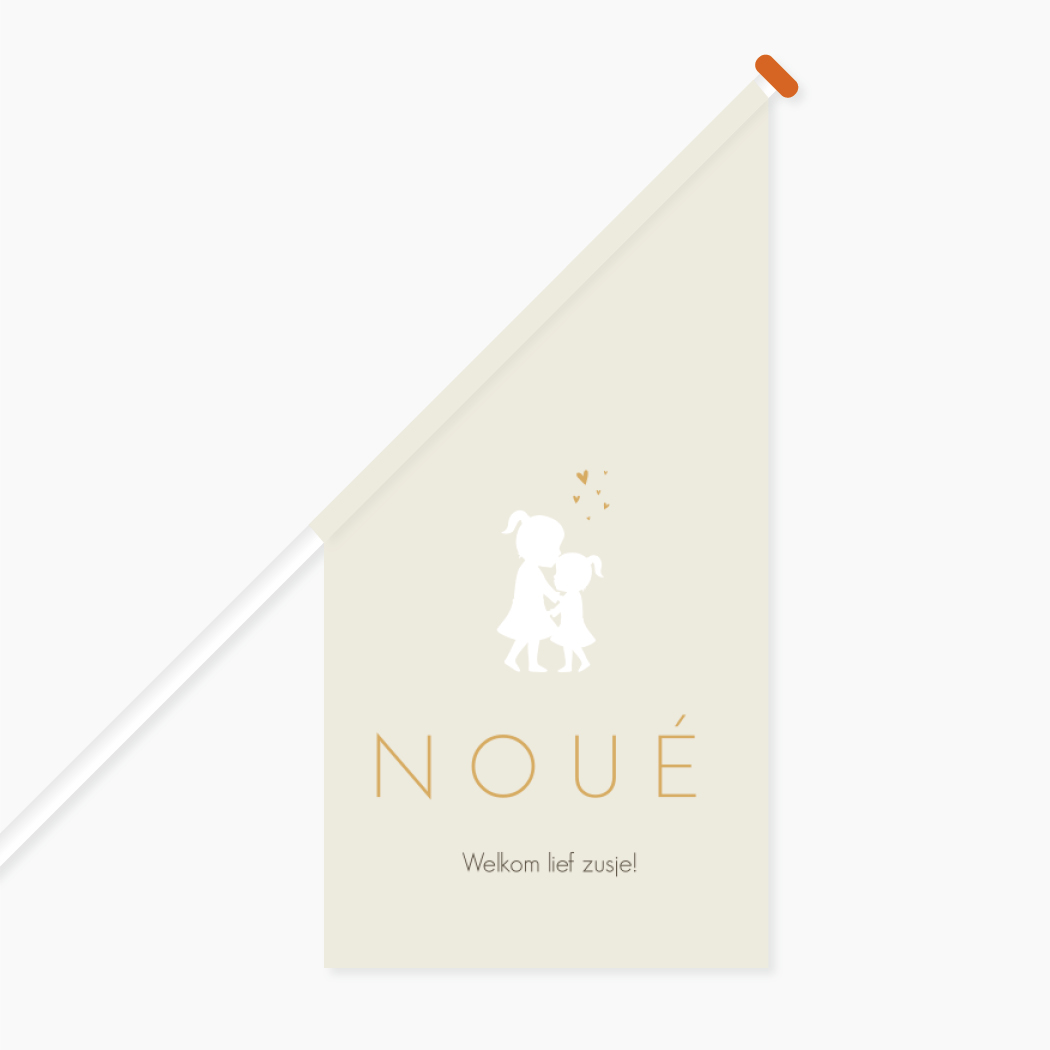 Vlag L Zusjes Beige Silhouet