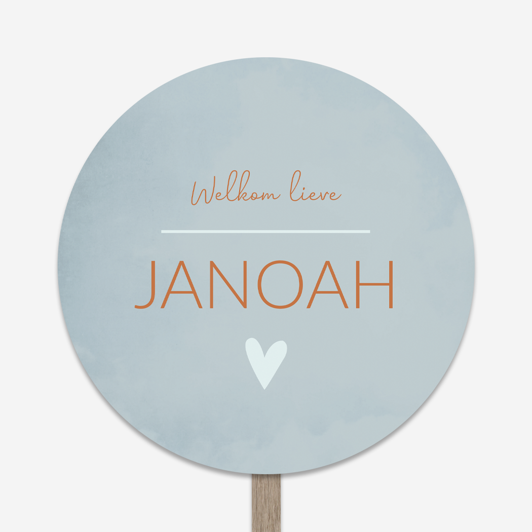 Tuinbord Rond Blauw Bruin Hartje