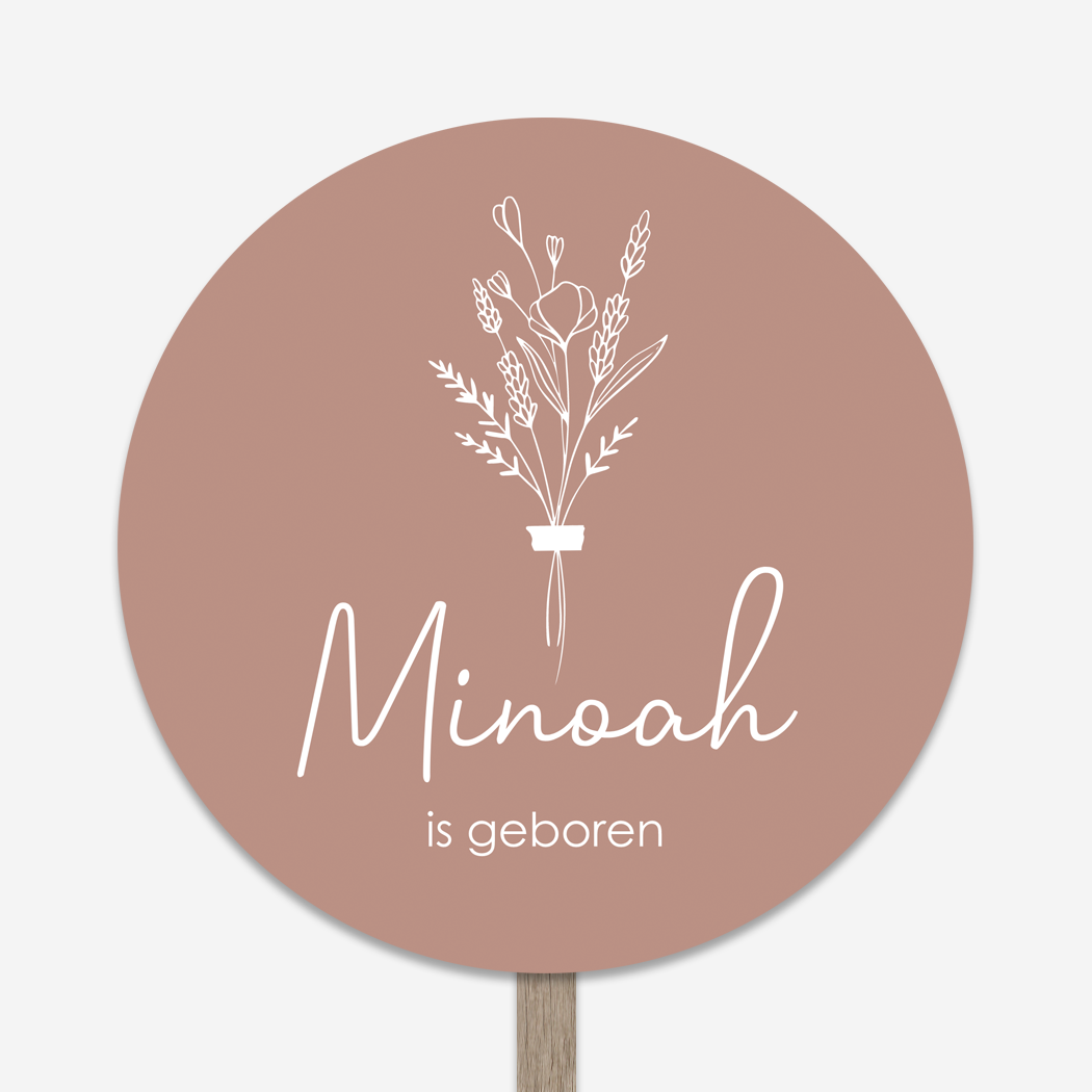 Tuinbord Rond Roze Bloemetjes Lief