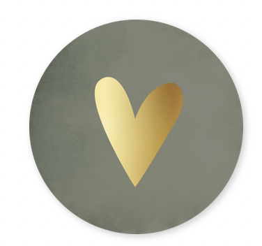 Dummy sticker hartje groen goud