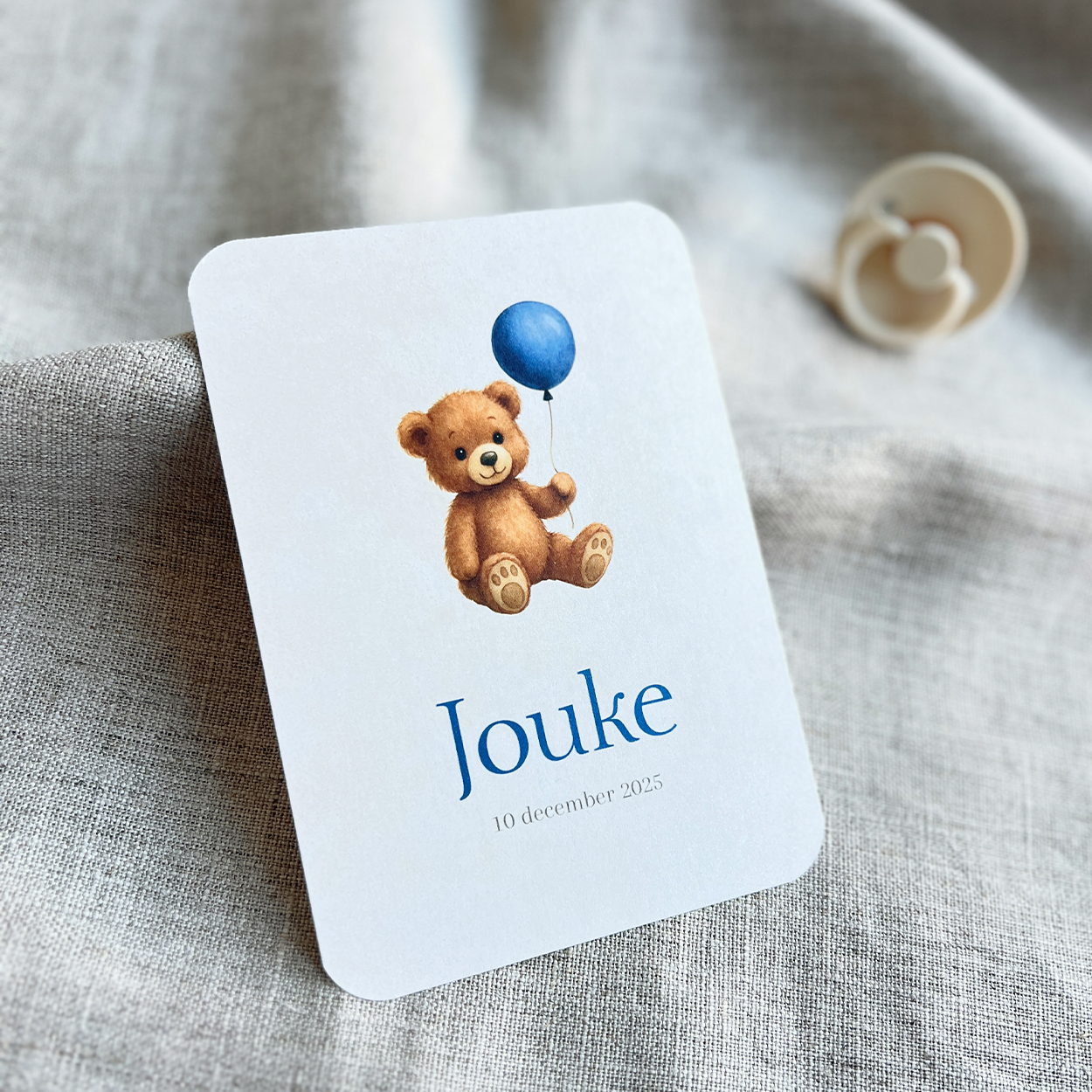 Geboortekaartje Jongen Teddybeertje Ballon 